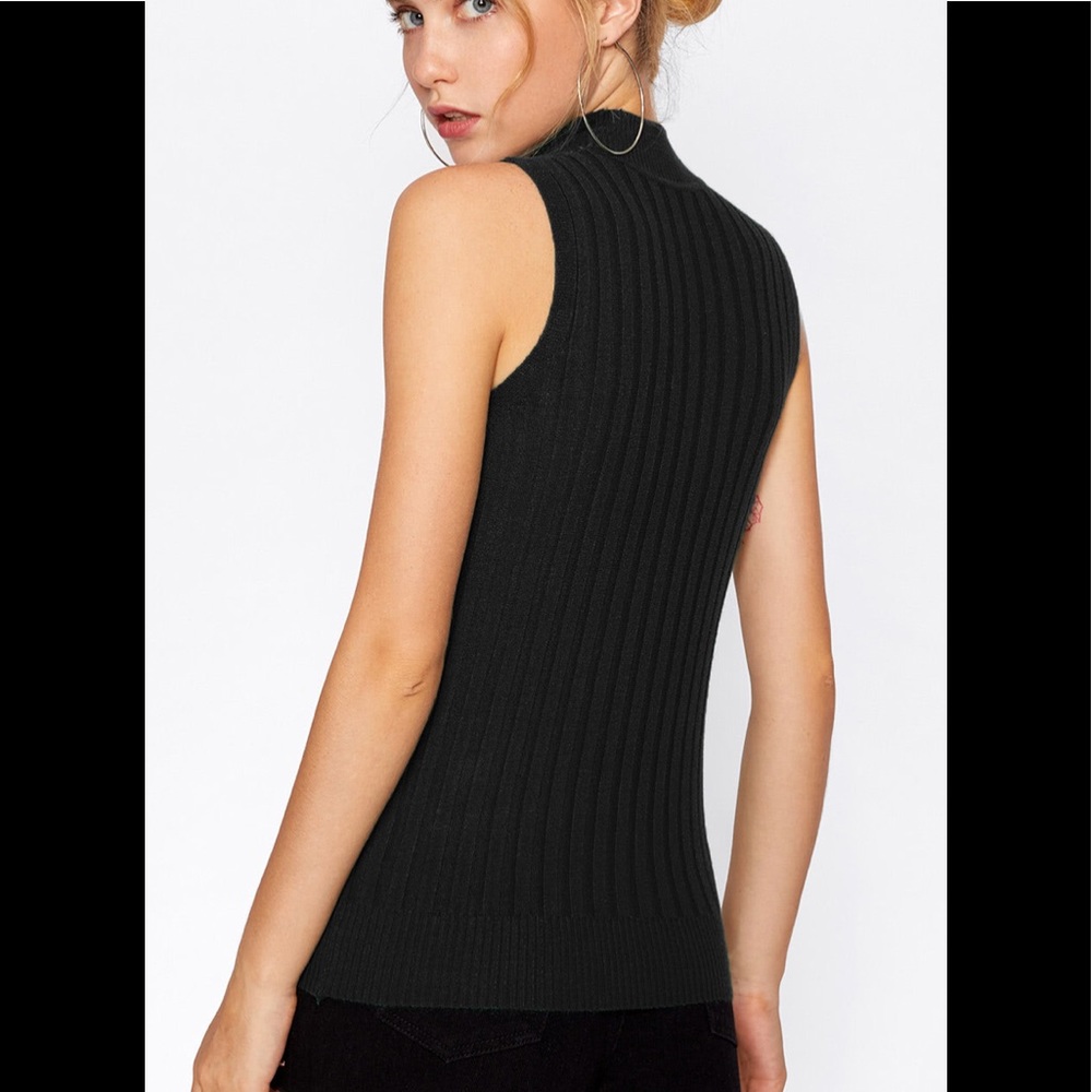 New High Neck Ribbed Knit Sweater - Picture 4 of 6